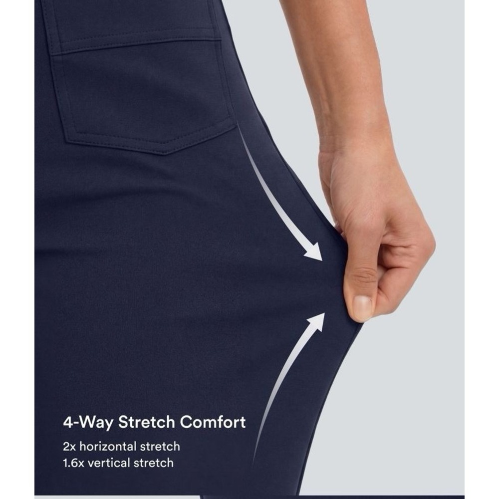 Halara XS Petite Wide Leg High Waist Navy Stretch Pants Button Front NWT - Picture 13 of 16